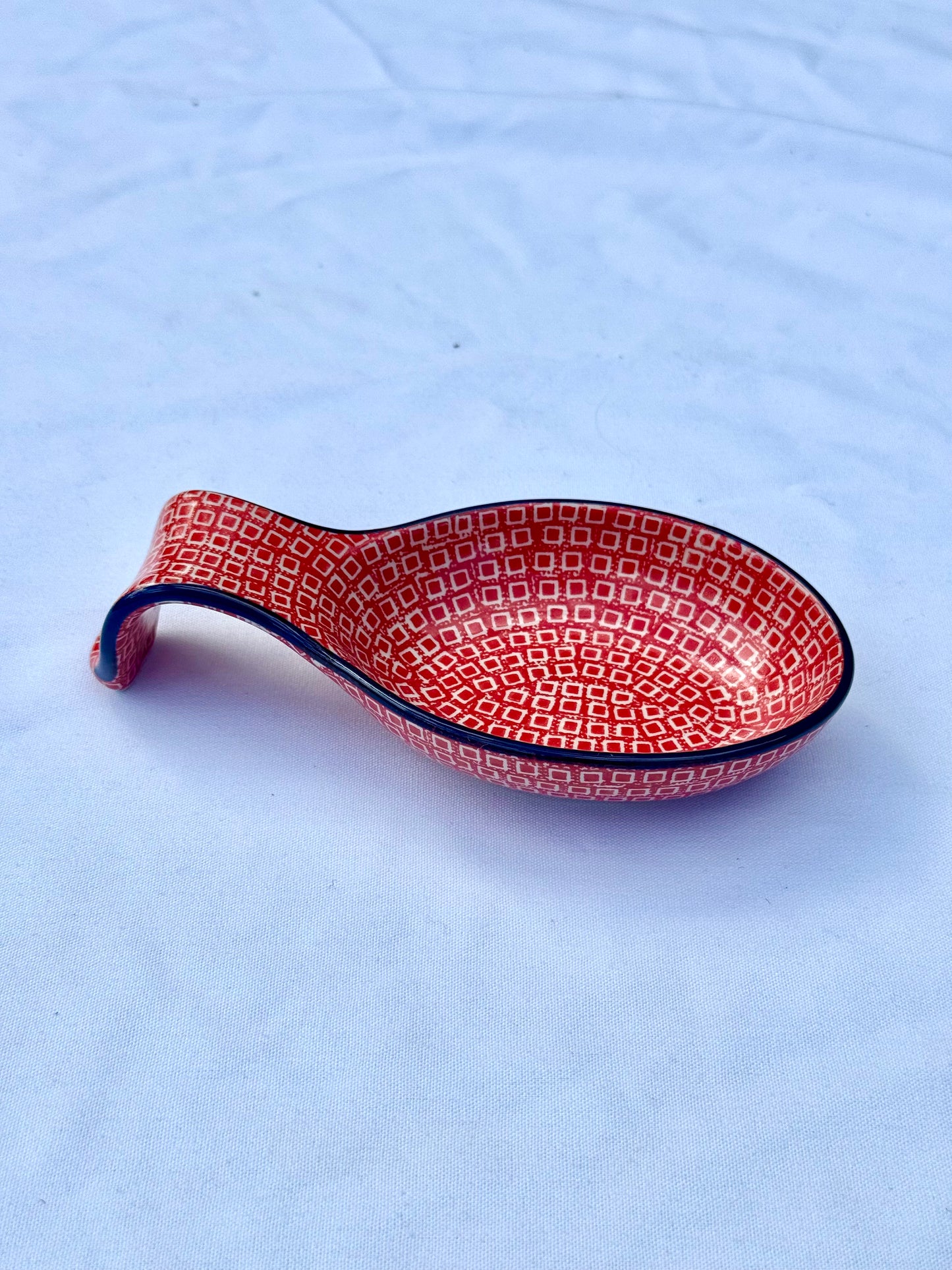 Red Squares Spoon Rest