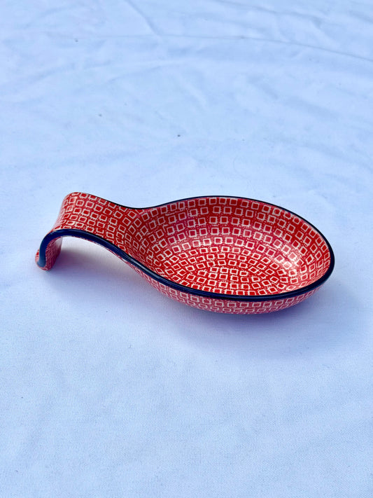 Red Squares Spoon Rest