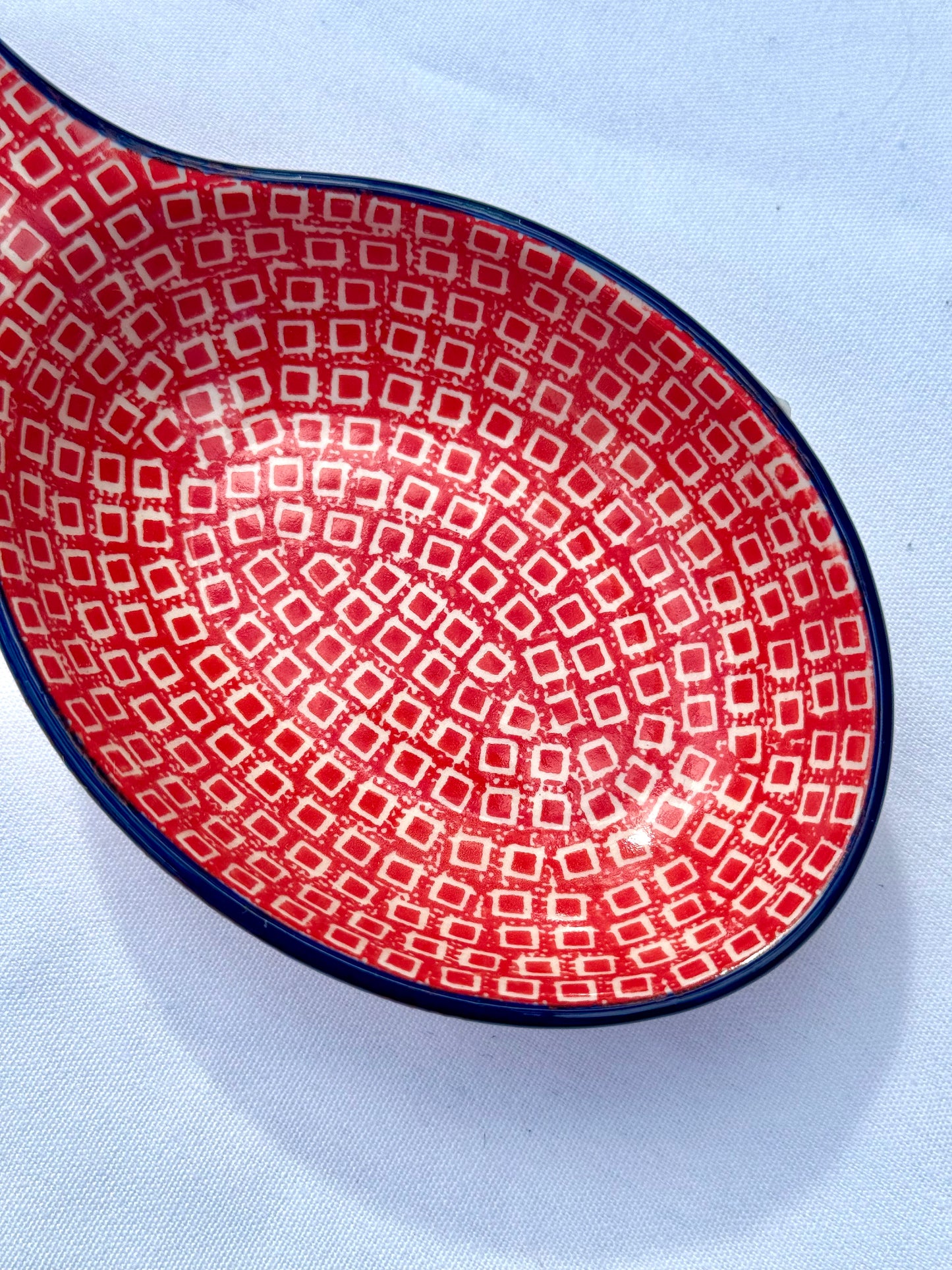 Red Squares Spoon Rest